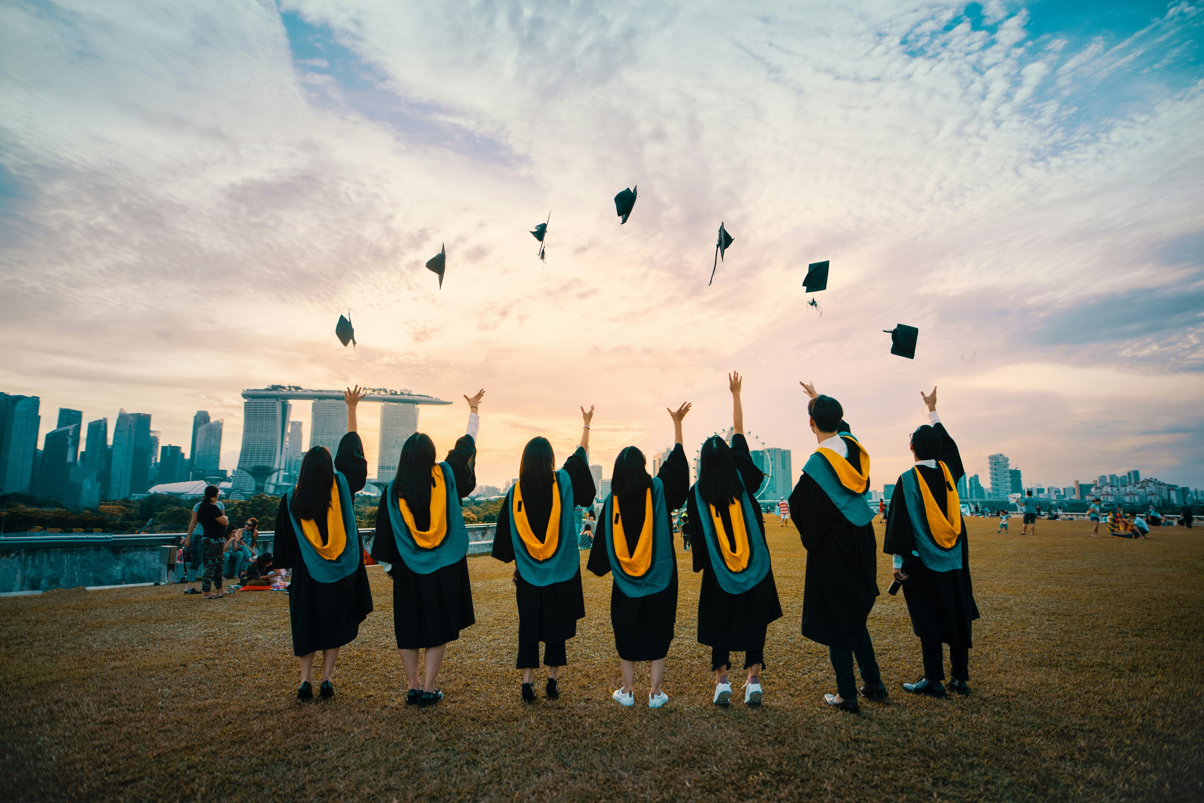 Graduates celebrating at commencement